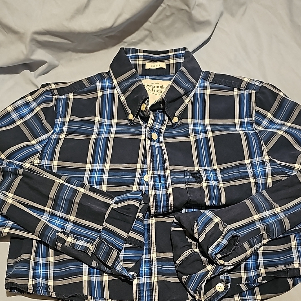 Abercrombie & Fitch Men's Blue Plaid Shirt